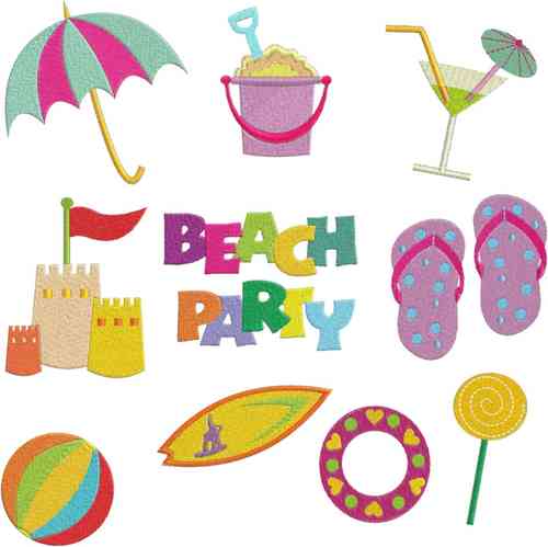 Stickdatei Serie "Beach Party"
