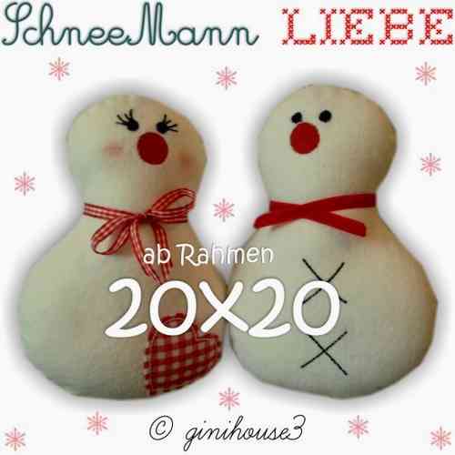♥ SchneeMann-LIEBE ♥ in the hoop 20x20