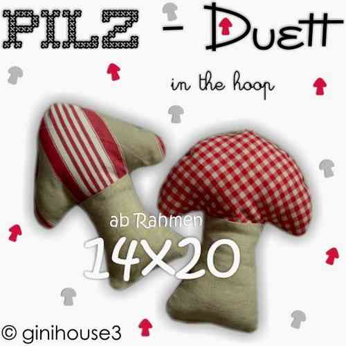 ✿ PILZ - Duett ✿ Stickdateien IN THE HOOP 14x20