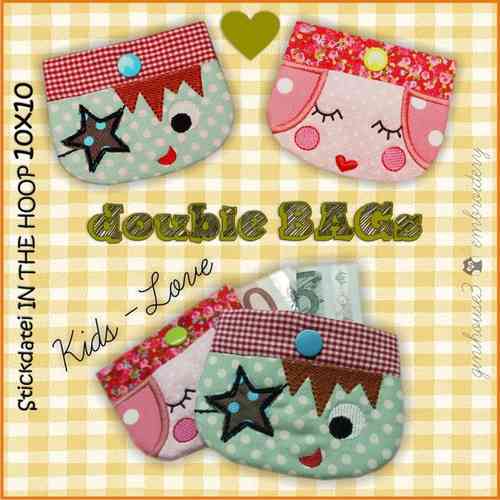double BAGs ❤ KidS - Love ❤ Stickdateien 10x10 ITH