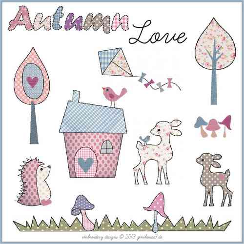 Autumn LOVE ❤ Stickdateien ❤ Doodles