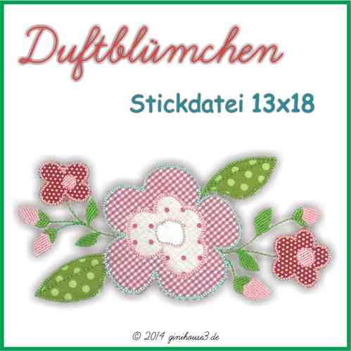 Stickdatei Blumen-Applikation 13x18