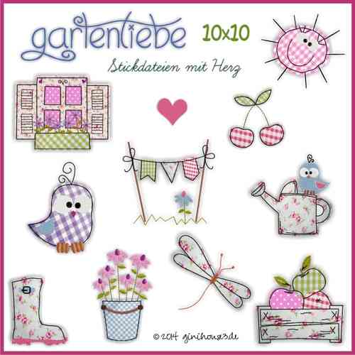 GartenLiebe * Stickdateien * 10x10 * garden love