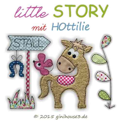 Stickdatei * little STORY mit HOttilie * 5 Größen