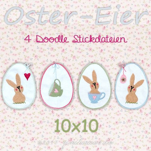 Stickdatei OsterEier DOODLES 10x10